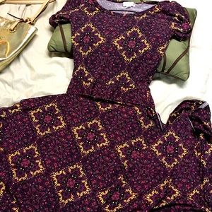 SOLD LulaRoe mauve/gold XS maxi dress NWOT